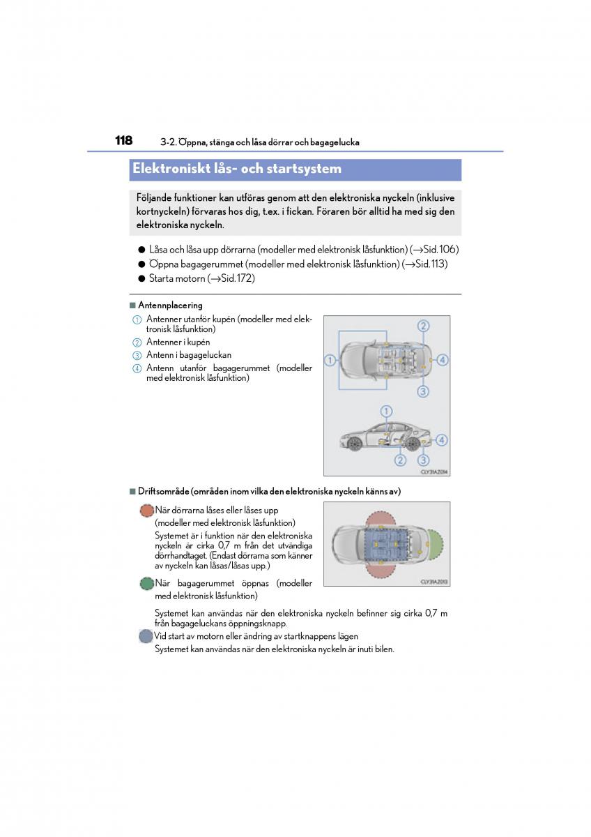 Lexus IS200t III 3 instruktionsbok / page 118