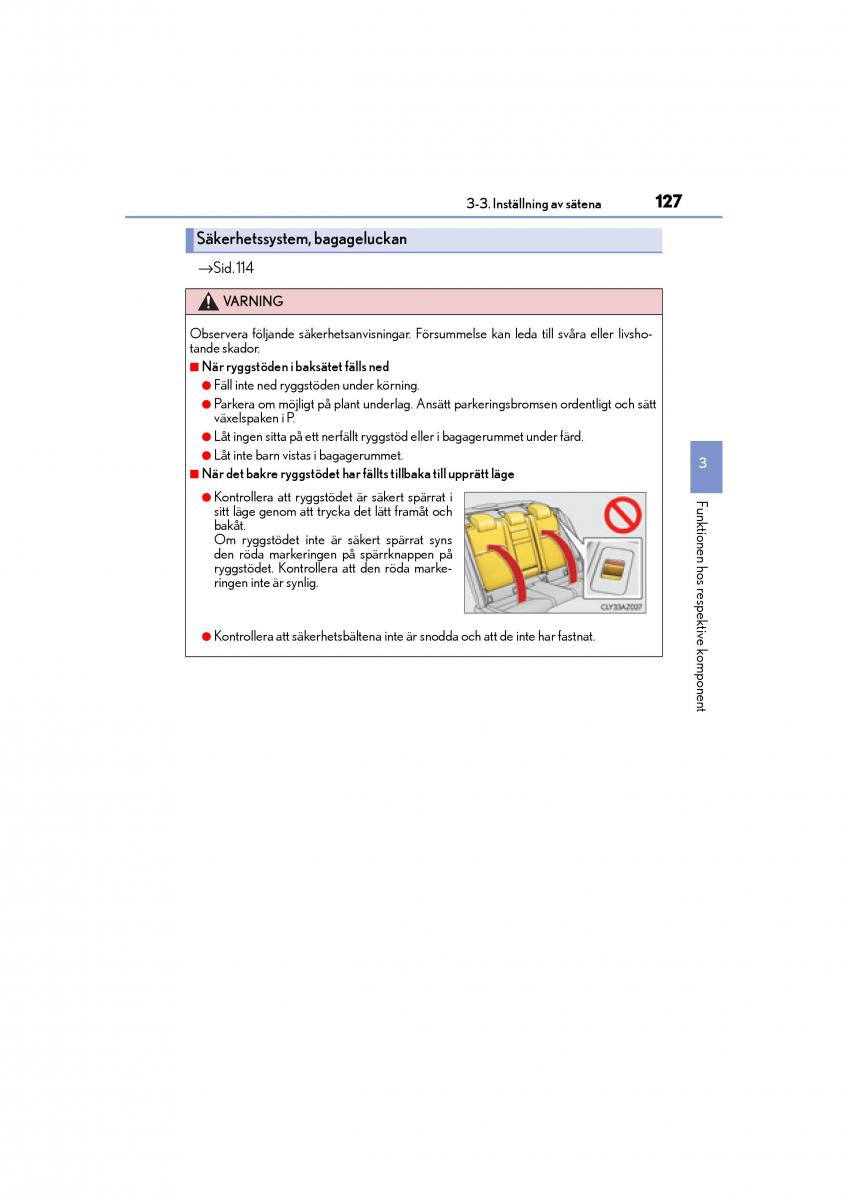 Lexus IS200t III 3 instruktionsbok / page 127