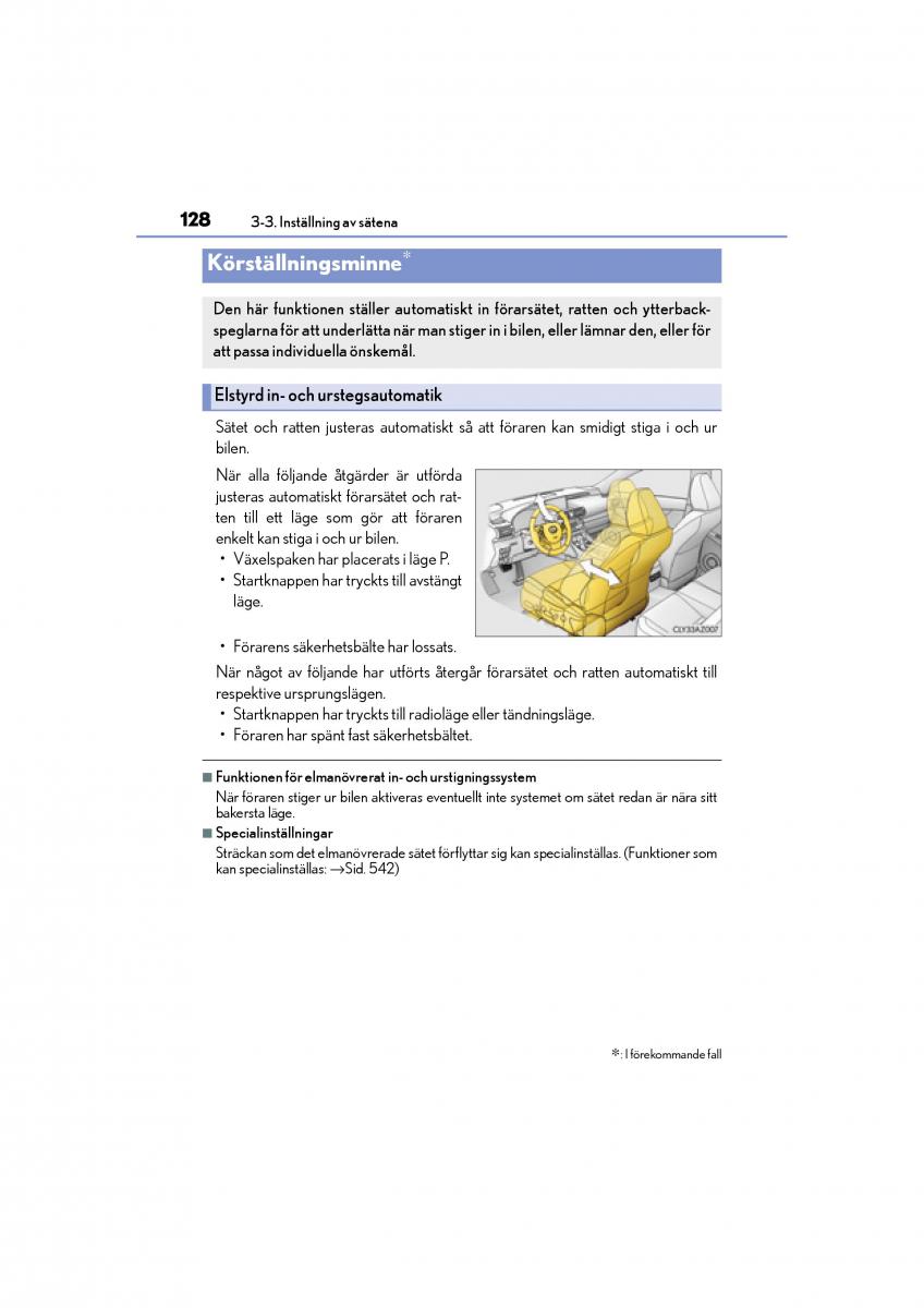 Lexus IS200t III 3 instruktionsbok / page 128