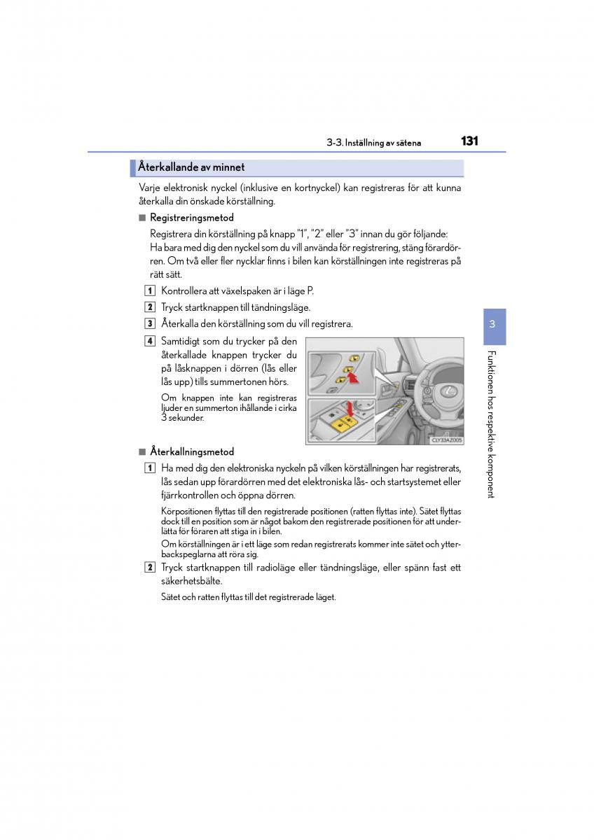 Lexus IS200t III 3 instruktionsbok / page 131