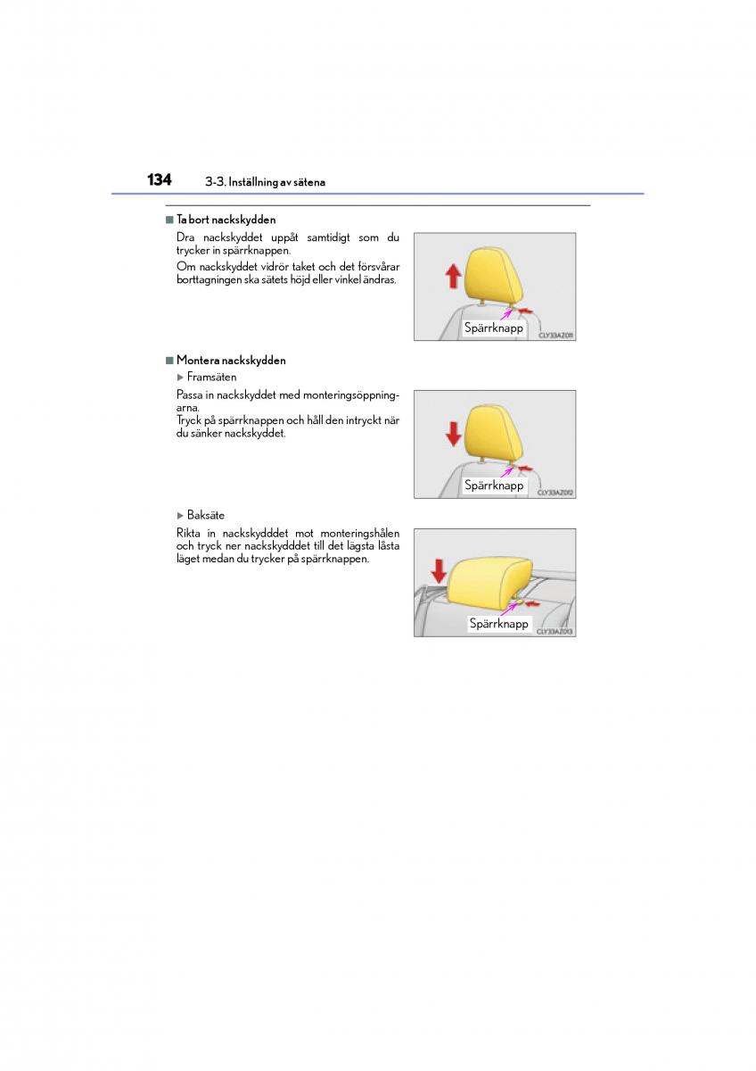 Lexus IS200t III 3 instruktionsbok / page 134