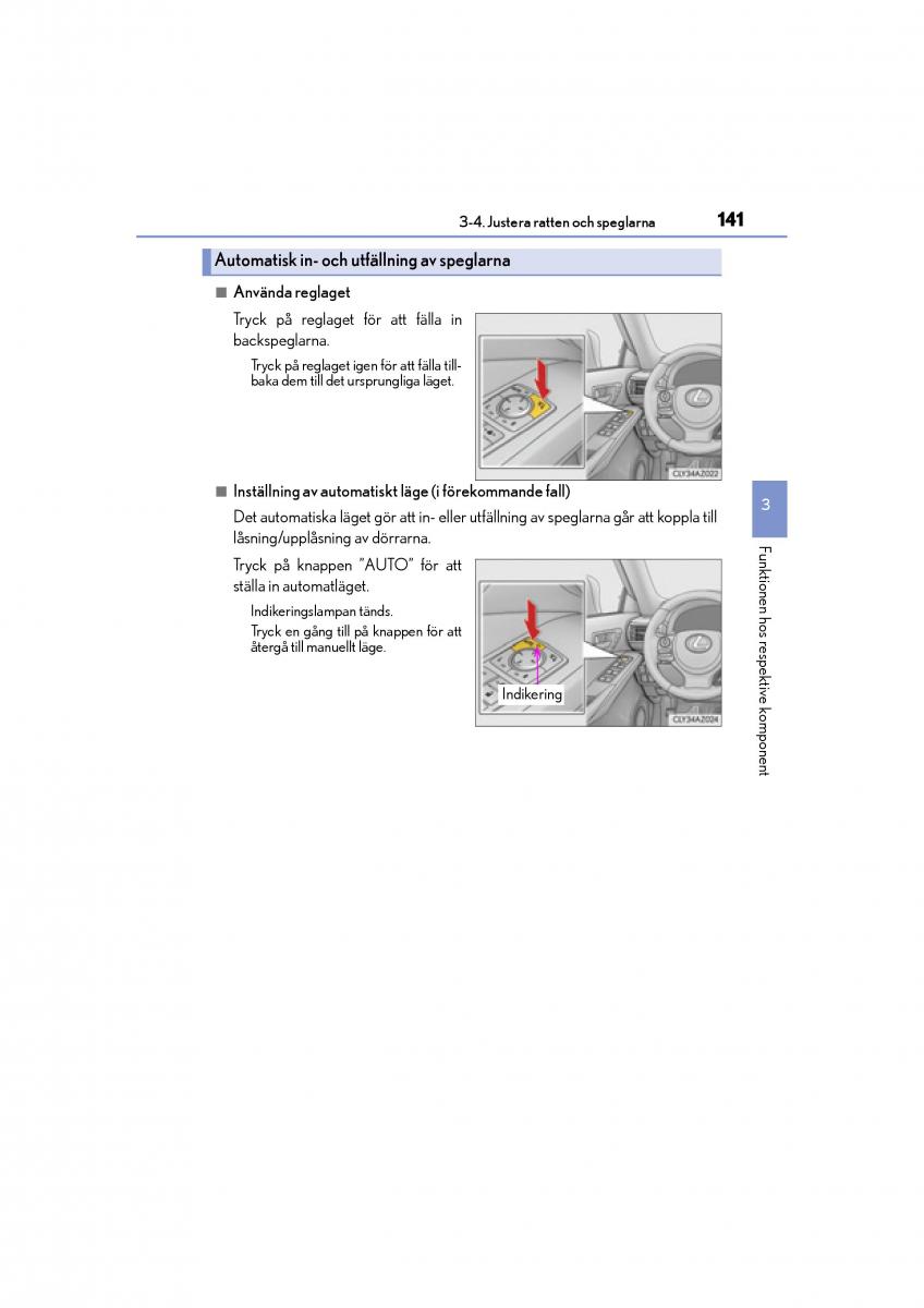 Lexus IS200t III 3 instruktionsbok / page 141
