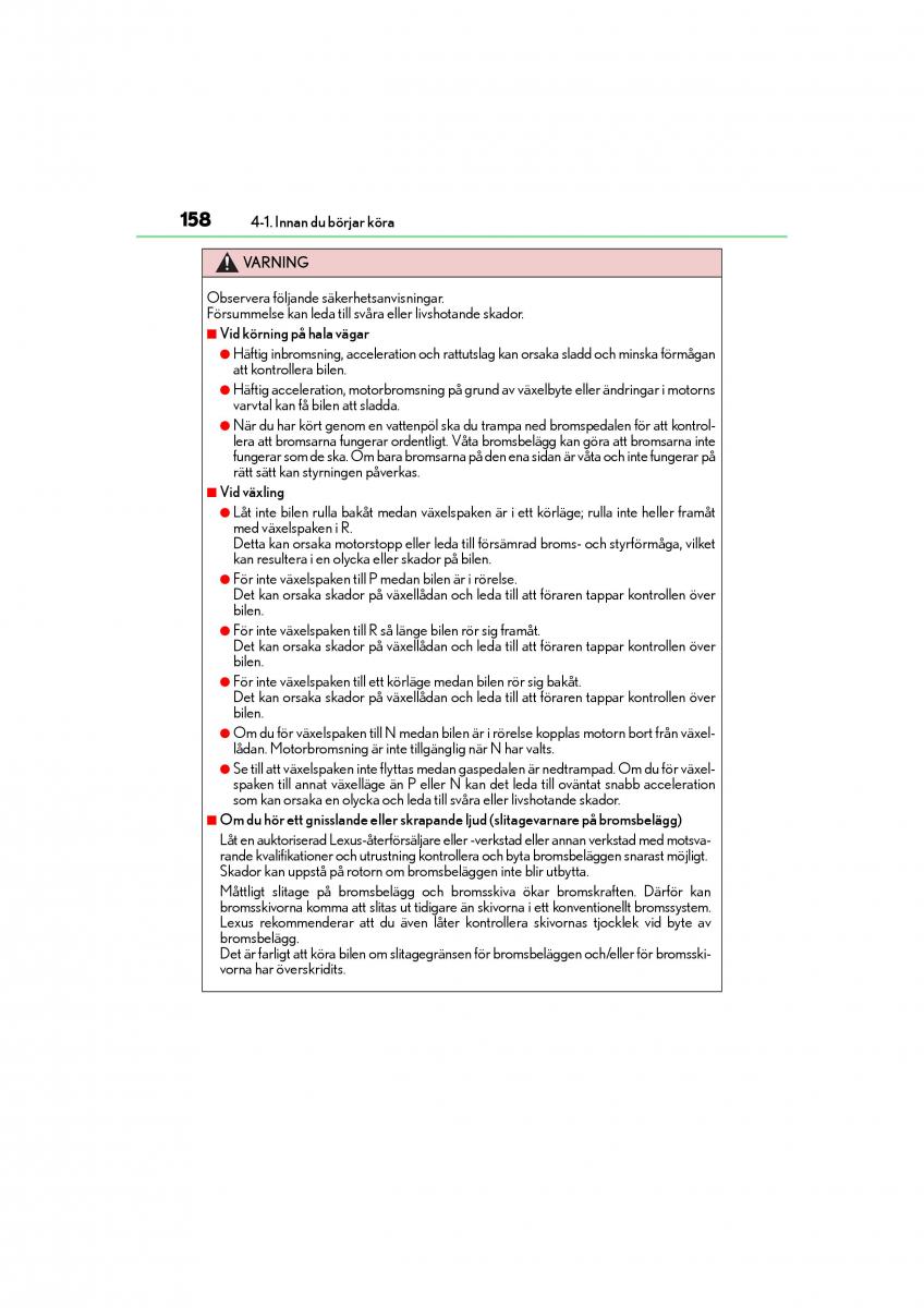 Lexus IS200t III 3 instruktionsbok / page 158