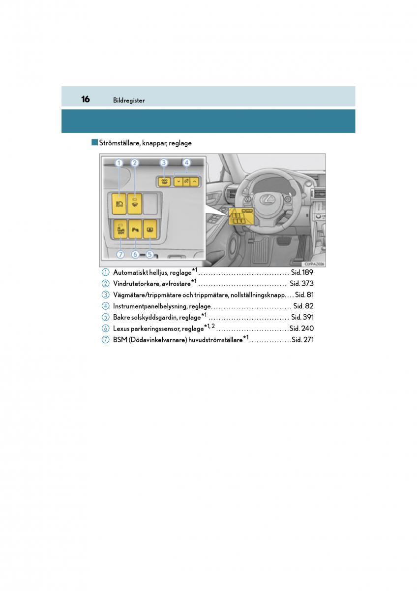 Lexus IS200t III 3 instruktionsbok / page 16