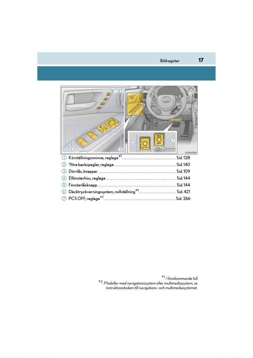 Lexus IS200t III 3 instruktionsbok / page 17