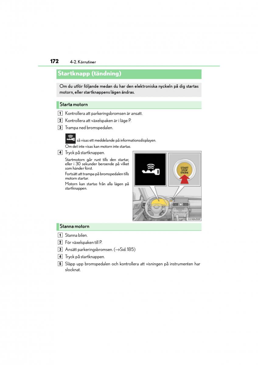 Lexus IS200t III 3 instruktionsbok / page 172