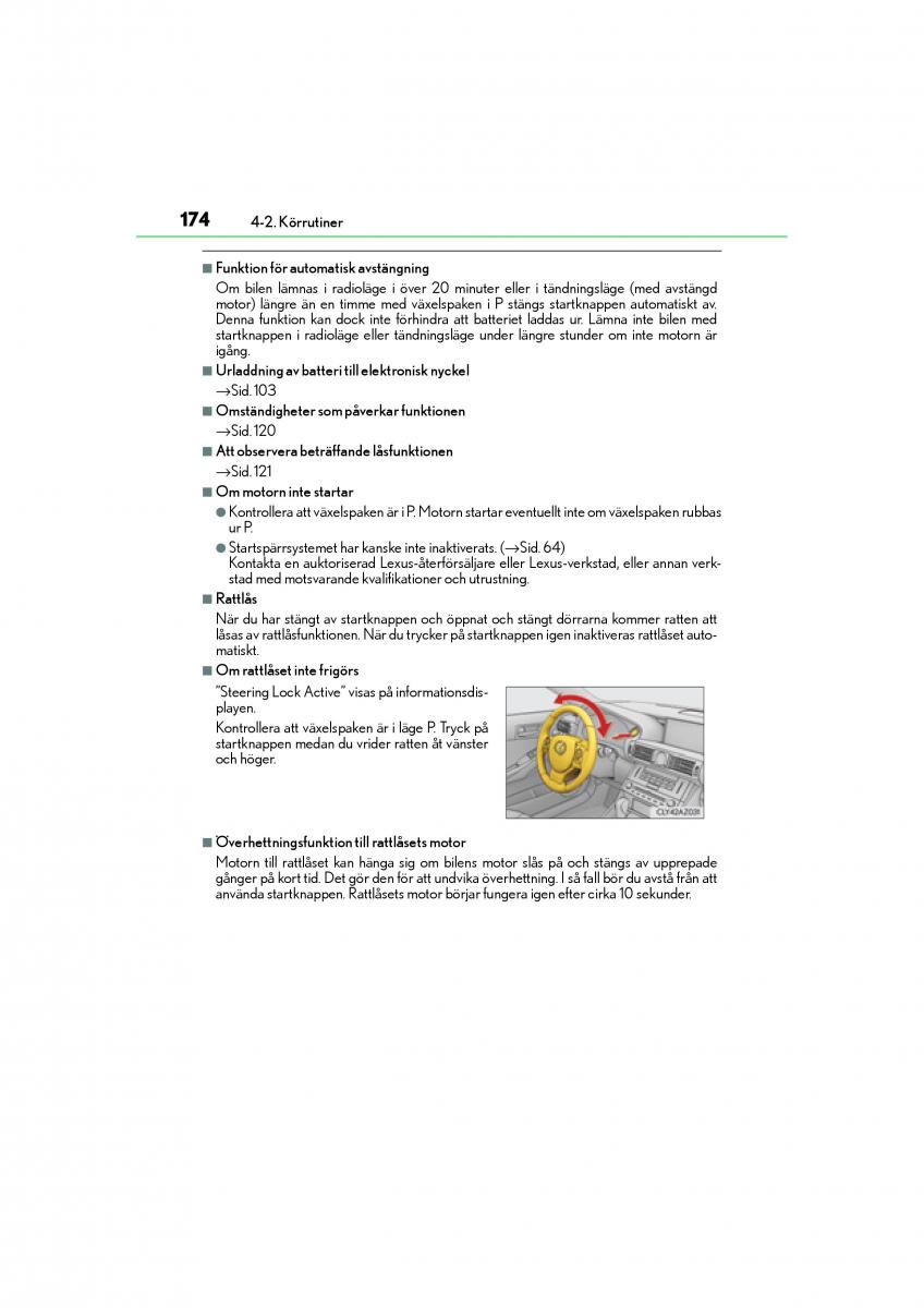 Lexus IS200t III 3 instruktionsbok / page 174