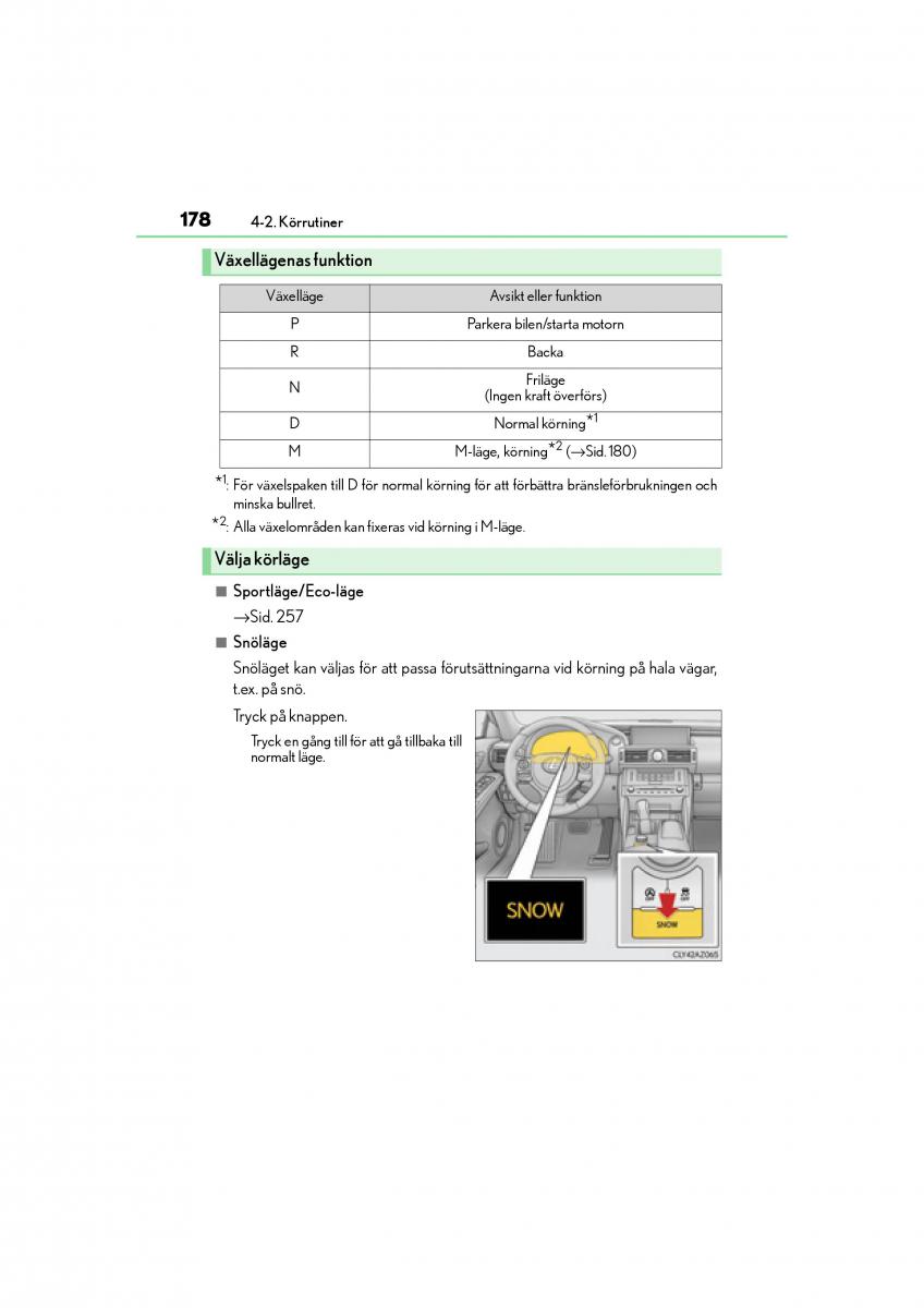 Lexus IS200t III 3 instruktionsbok / page 178