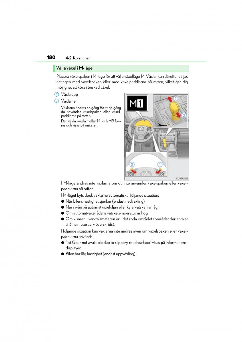 Lexus IS200t III 3 instruktionsbok / page 180