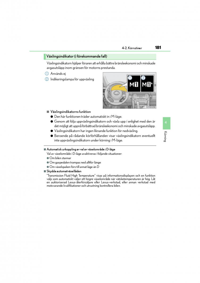 Lexus IS200t III 3 instruktionsbok / page 181