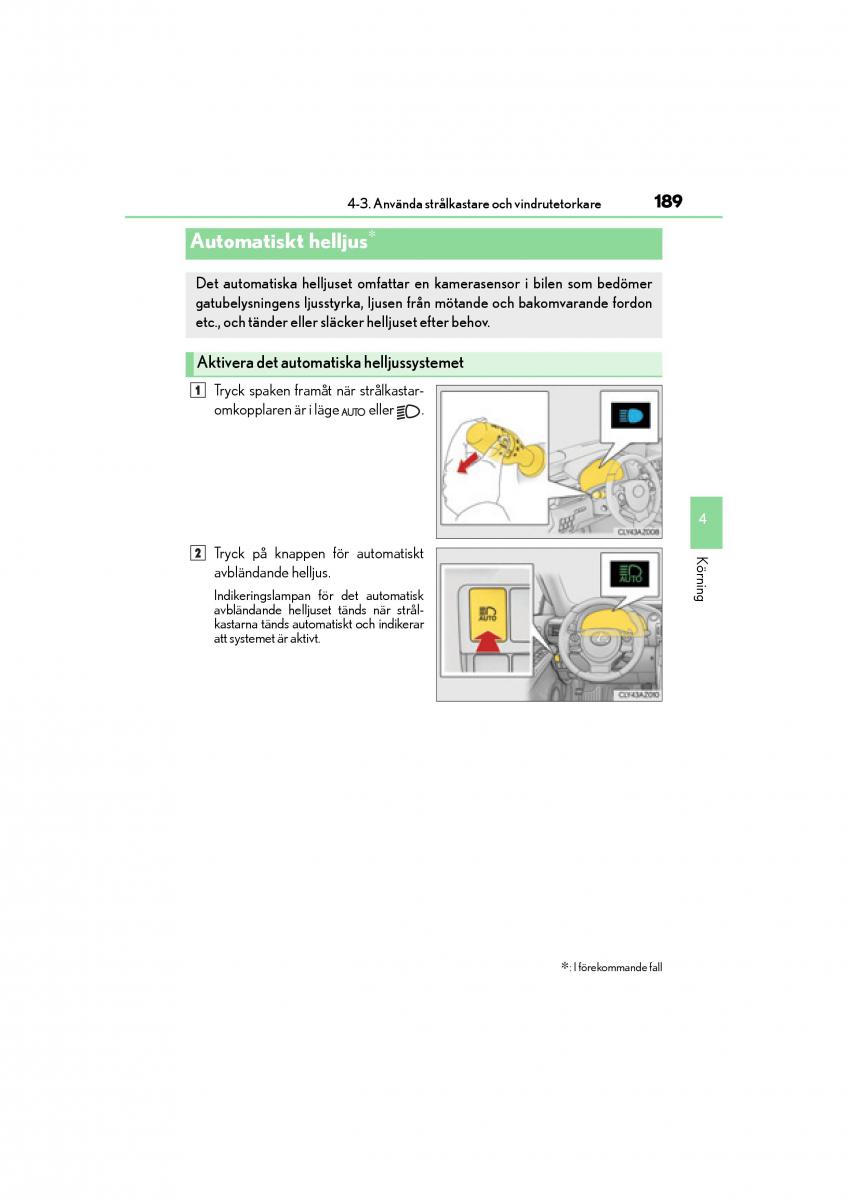 Lexus IS200t III 3 instruktionsbok / page 189