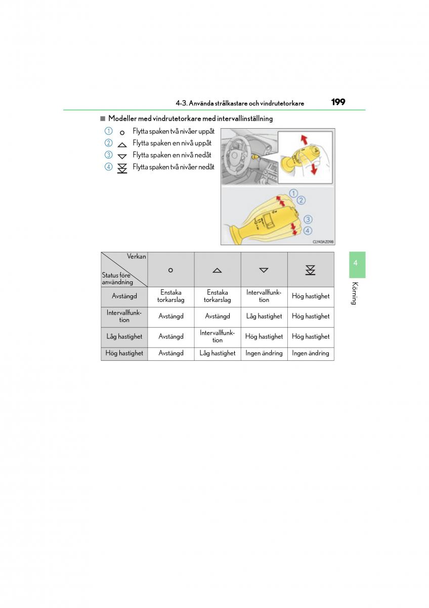 Lexus IS200t III 3 instruktionsbok / page 199