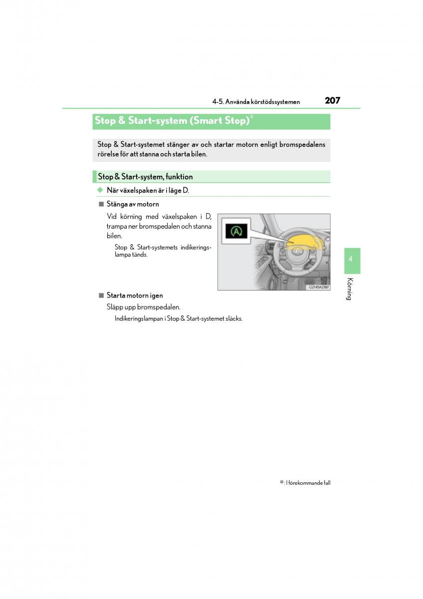 Lexus IS200t III 3 instruktionsbok / page 207