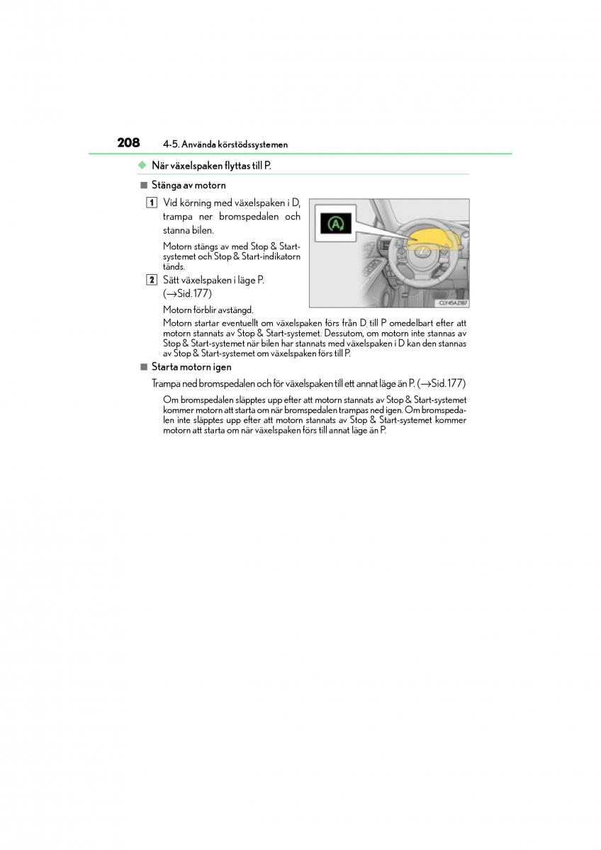 Lexus IS200t III 3 instruktionsbok / page 208