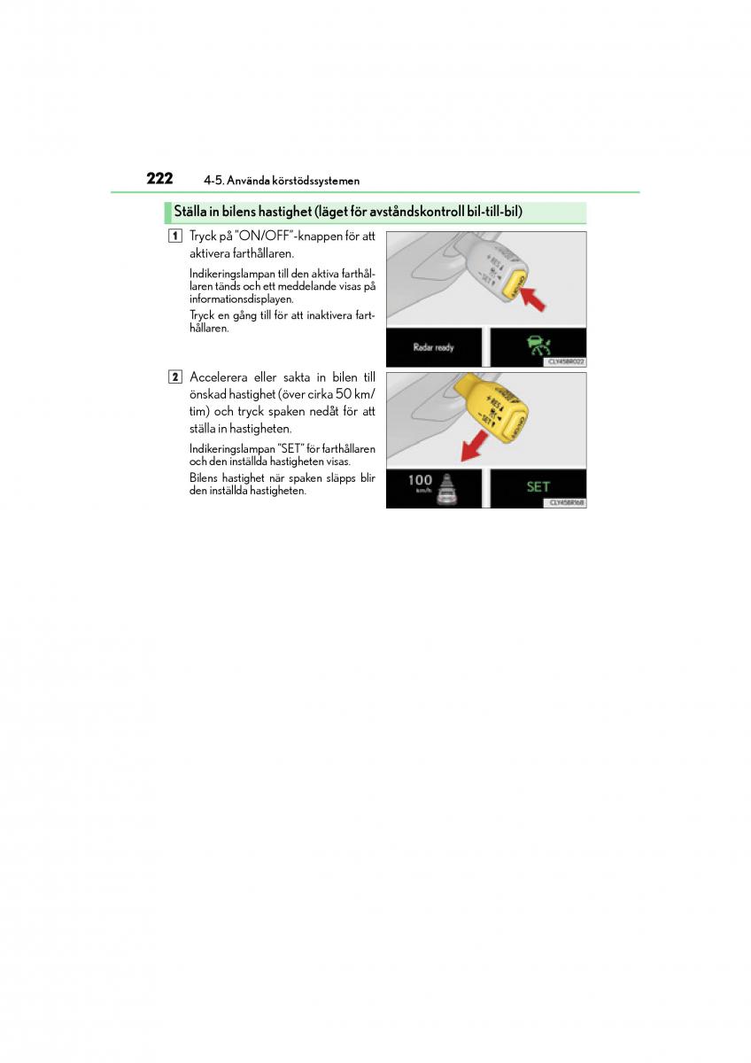 Lexus IS200t III 3 instruktionsbok / page 222