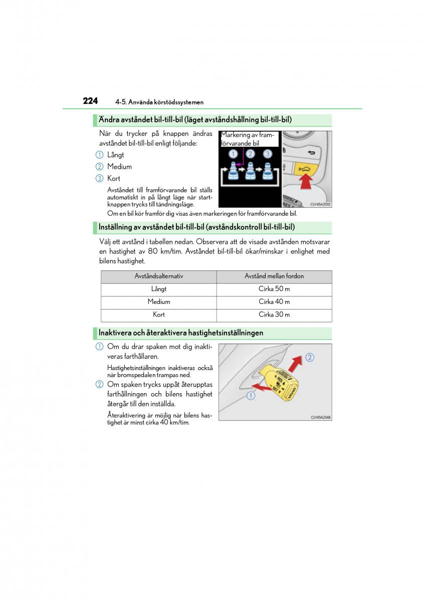 Lexus IS200t III 3 instruktionsbok / page 224