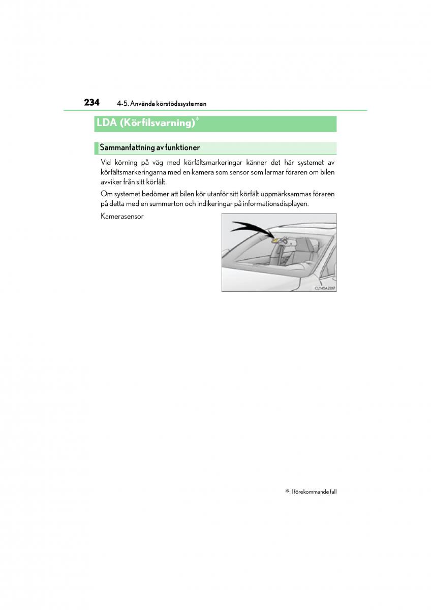 Lexus IS200t III 3 instruktionsbok / page 234