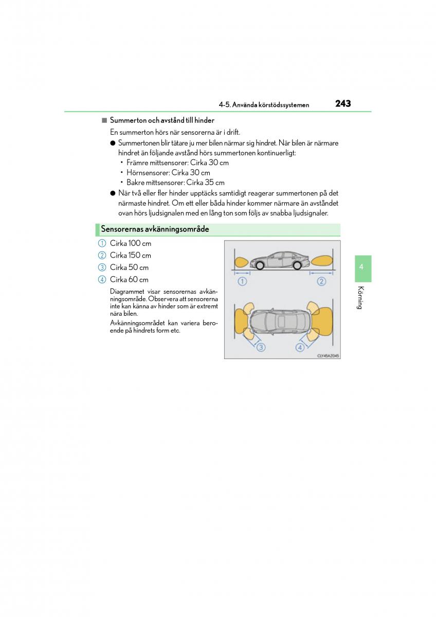 Lexus IS200t III 3 instruktionsbok / page 243