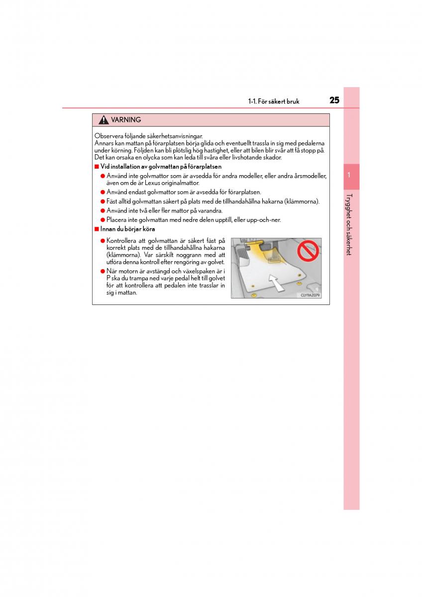 Lexus IS200t III 3 instruktionsbok / page 25