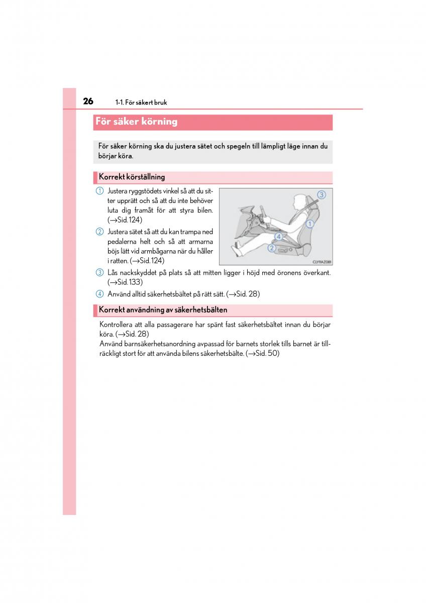 Lexus IS200t III 3 instruktionsbok / page 26