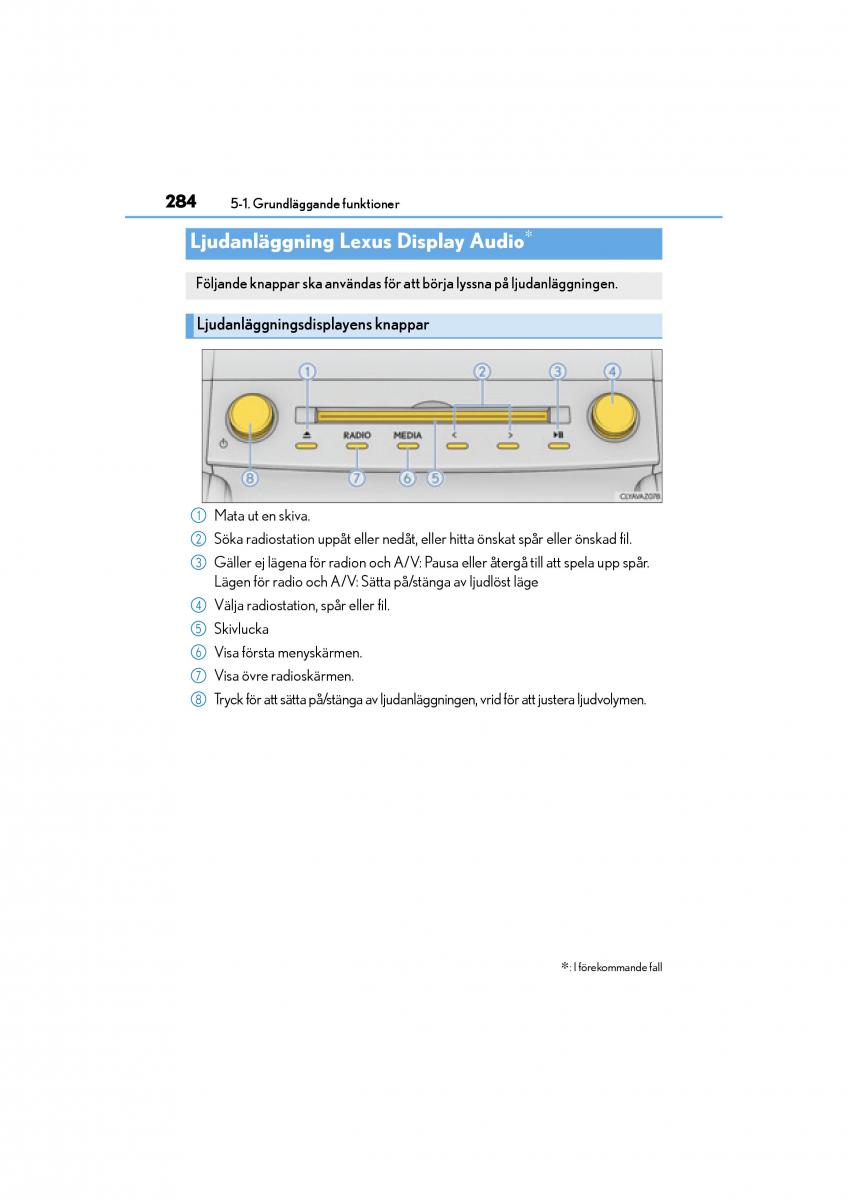 Lexus IS200t III 3 instruktionsbok / page 284