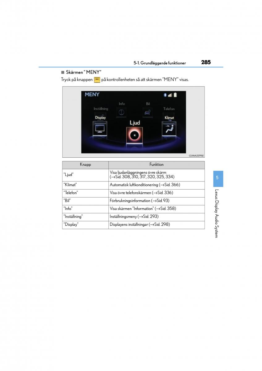 Lexus IS200t III 3 instruktionsbok / page 285