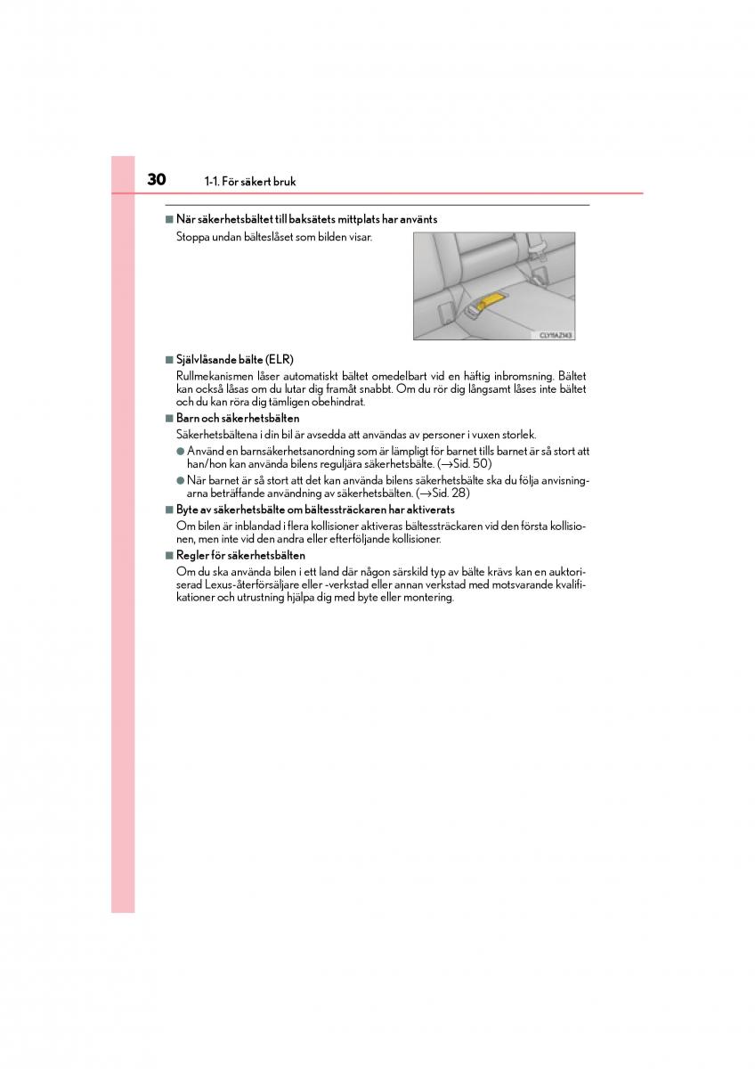 Lexus IS200t III 3 instruktionsbok / page 30