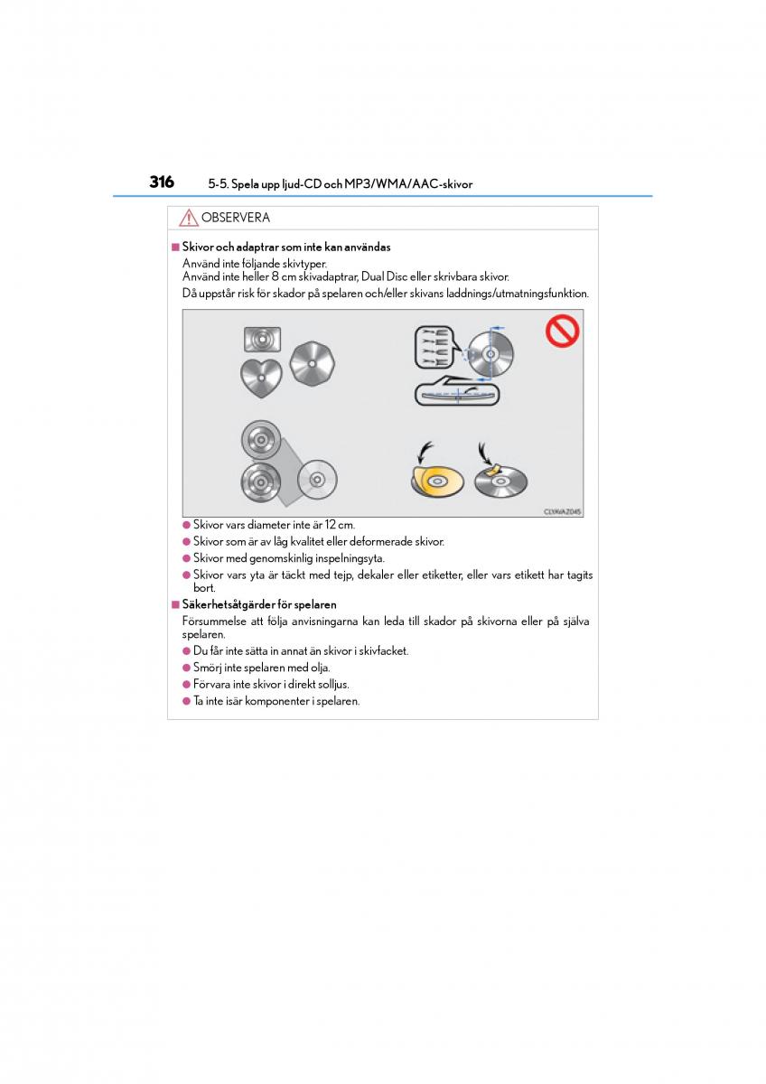 Lexus IS200t III 3 instruktionsbok / page 316