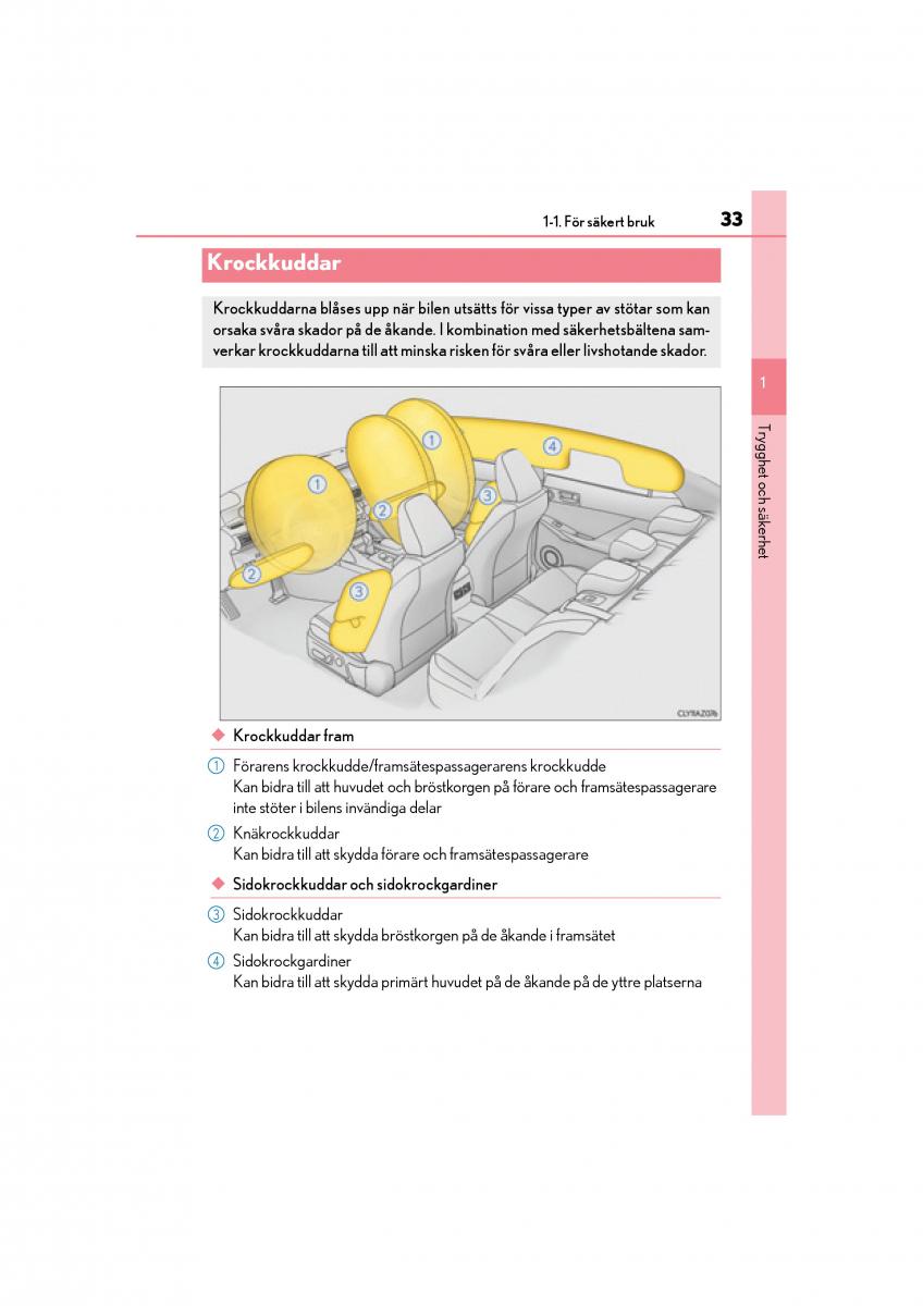 Lexus IS200t III 3 instruktionsbok / page 33