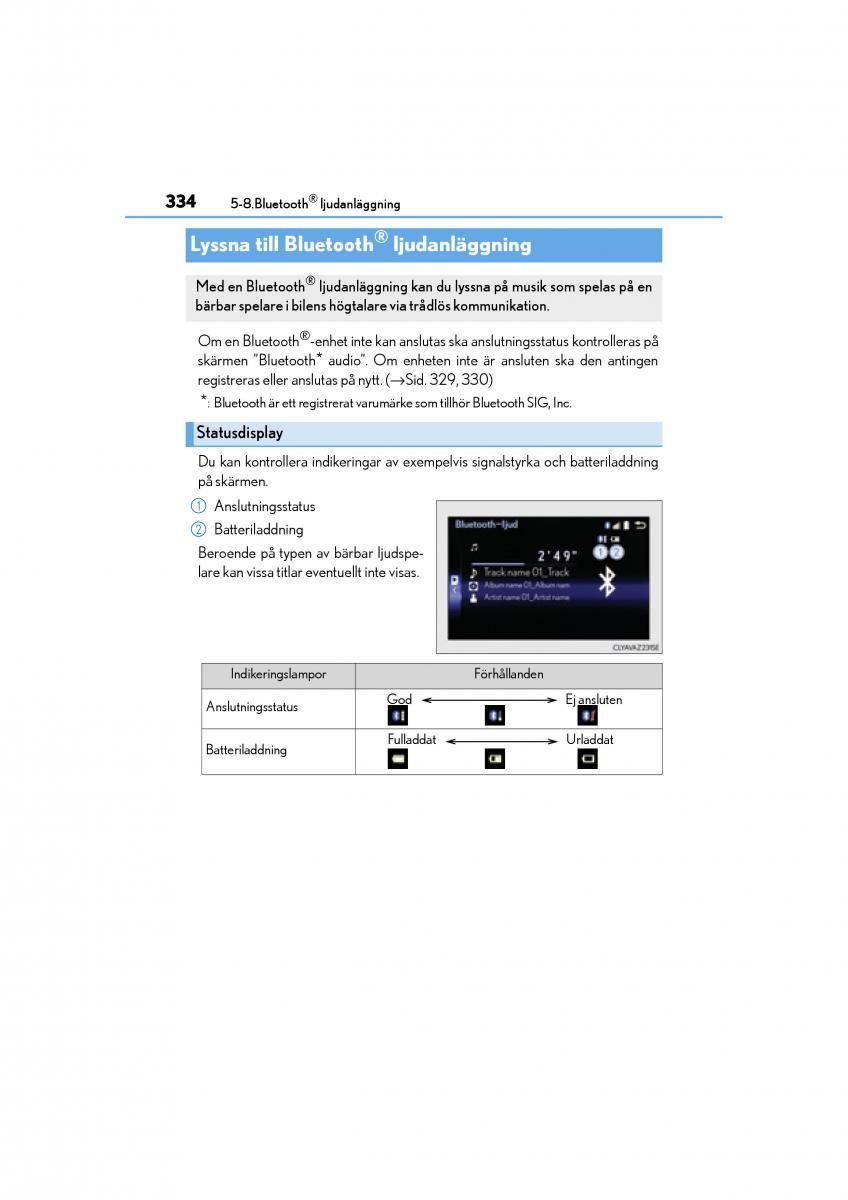 Lexus IS200t III 3 instruktionsbok / page 334