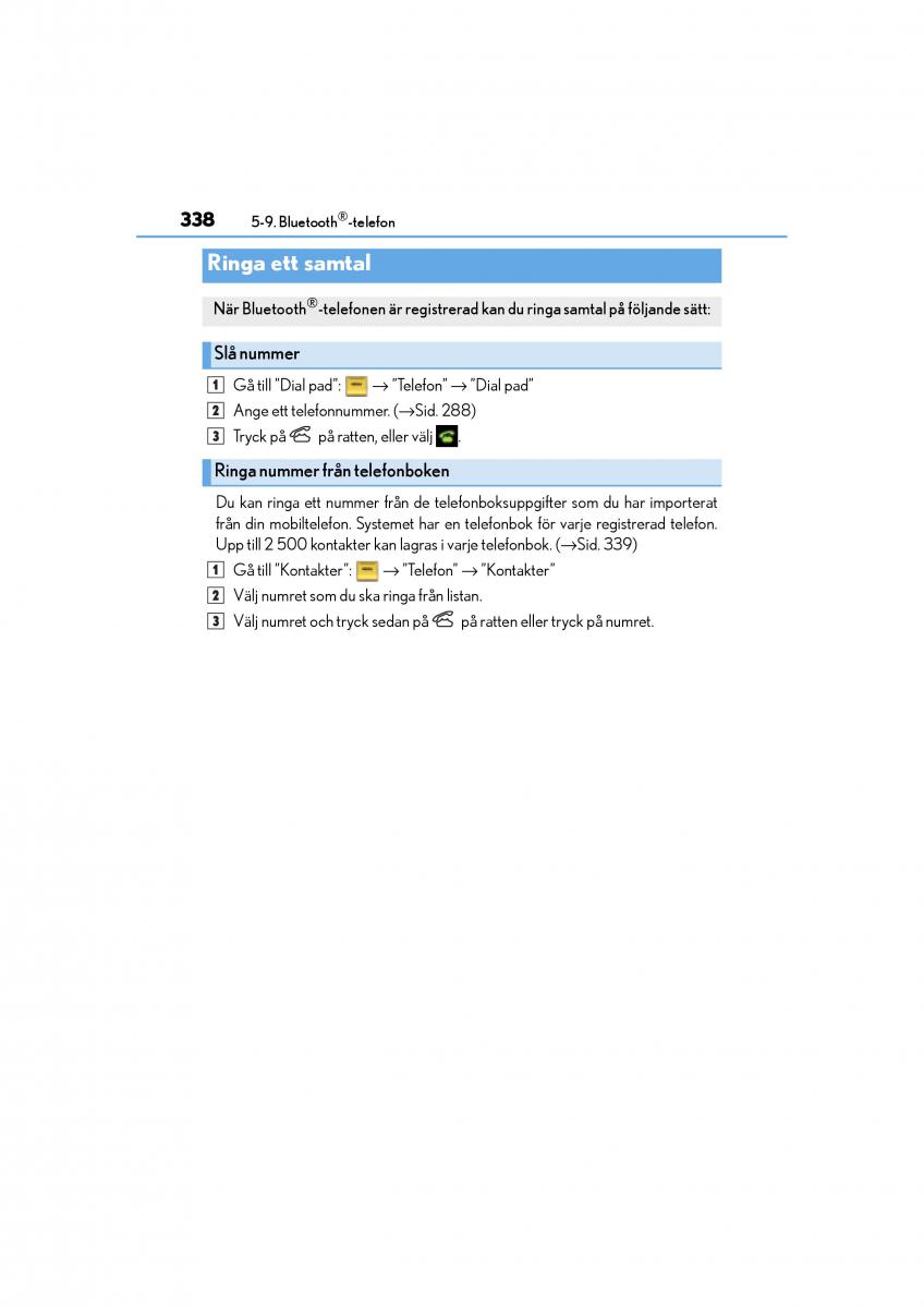 Lexus IS200t III 3 instruktionsbok / page 338