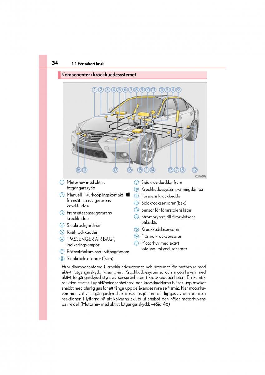 Lexus IS200t III 3 instruktionsbok / page 34