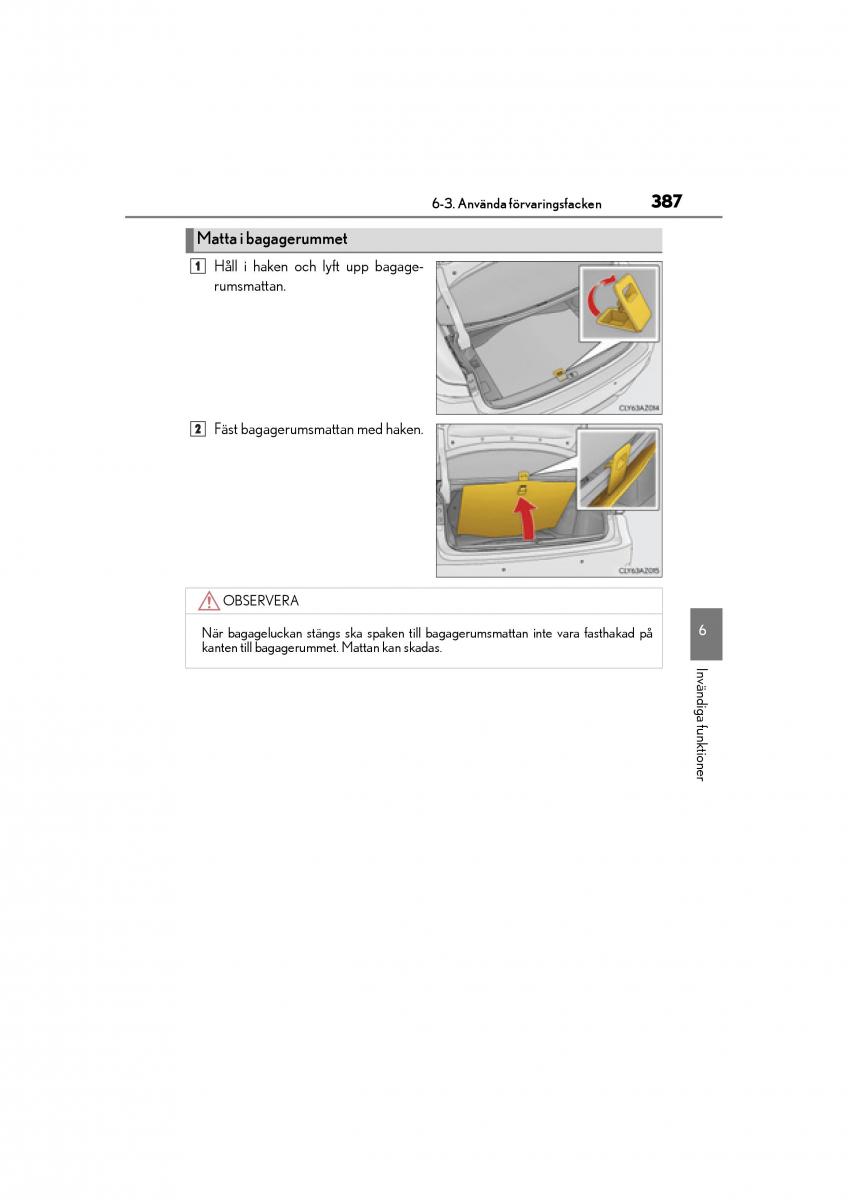 Lexus IS200t III 3 instruktionsbok / page 387