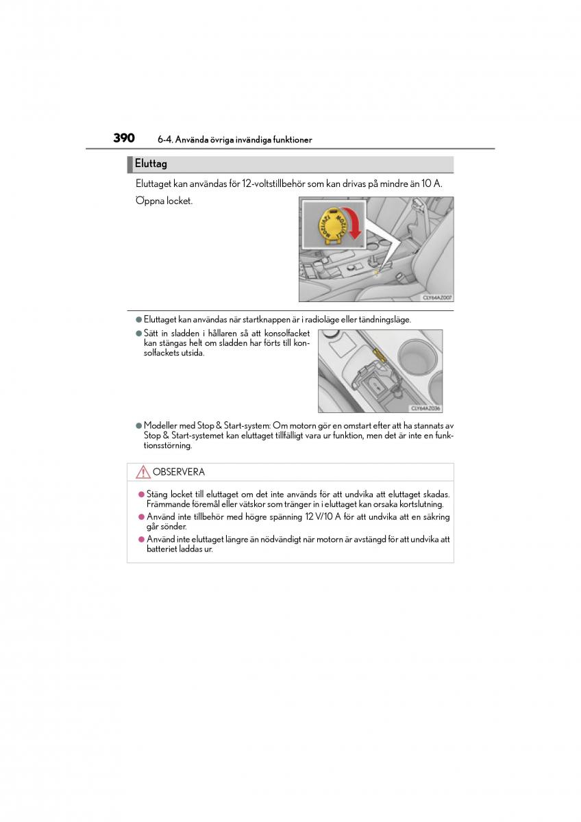 Lexus IS200t III 3 instruktionsbok / page 390