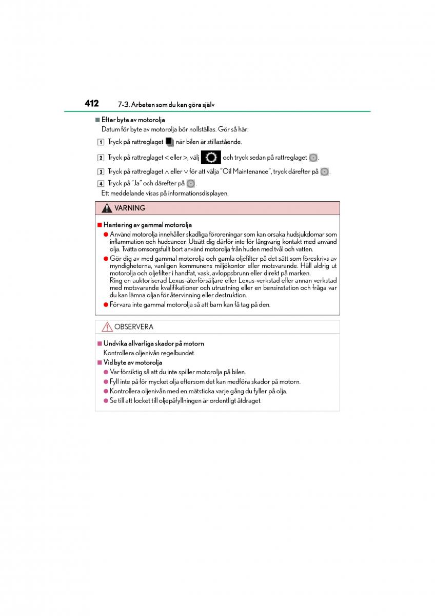 Lexus IS200t III 3 instruktionsbok / page 412