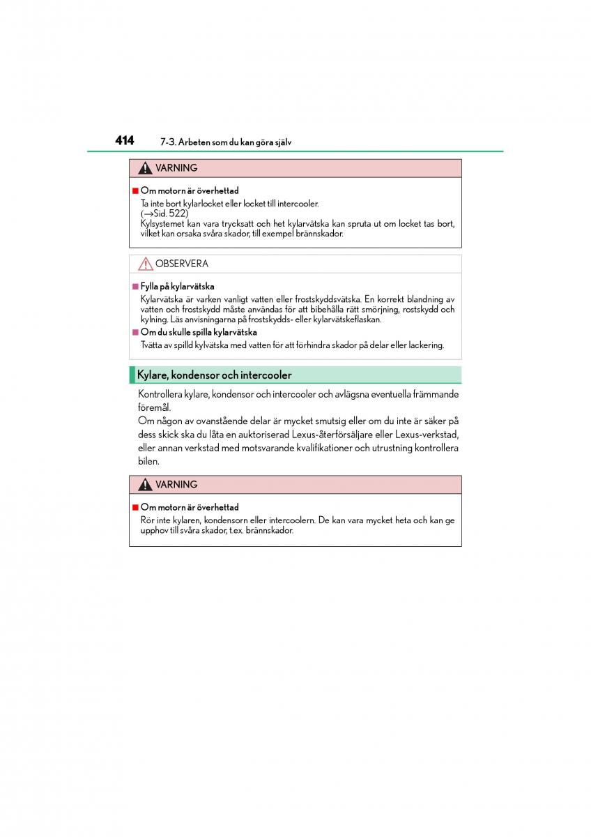 Lexus IS200t III 3 instruktionsbok / page 414