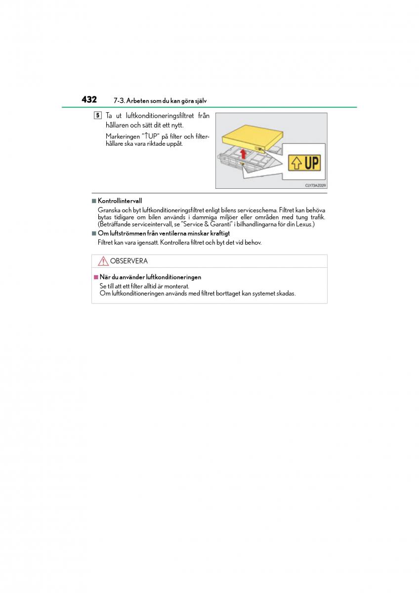 Lexus IS200t III 3 instruktionsbok / page 432