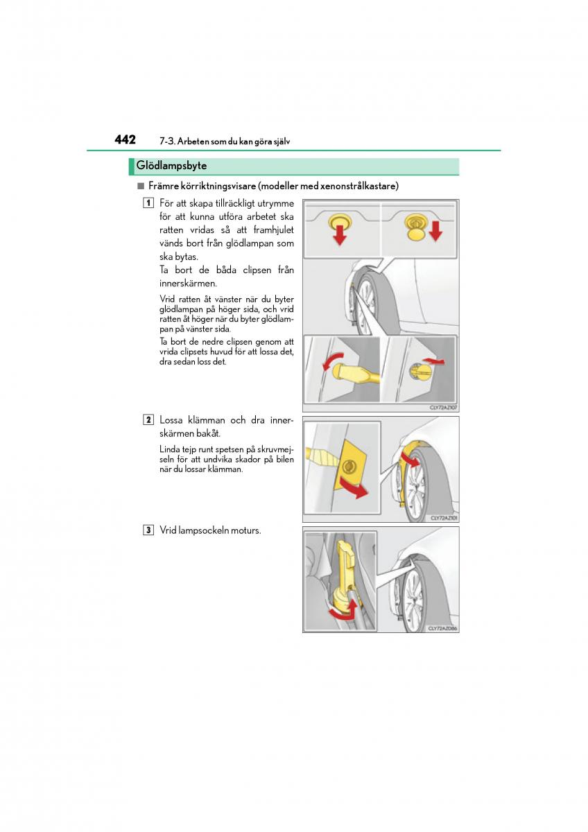 Lexus IS200t III 3 instruktionsbok / page 442
