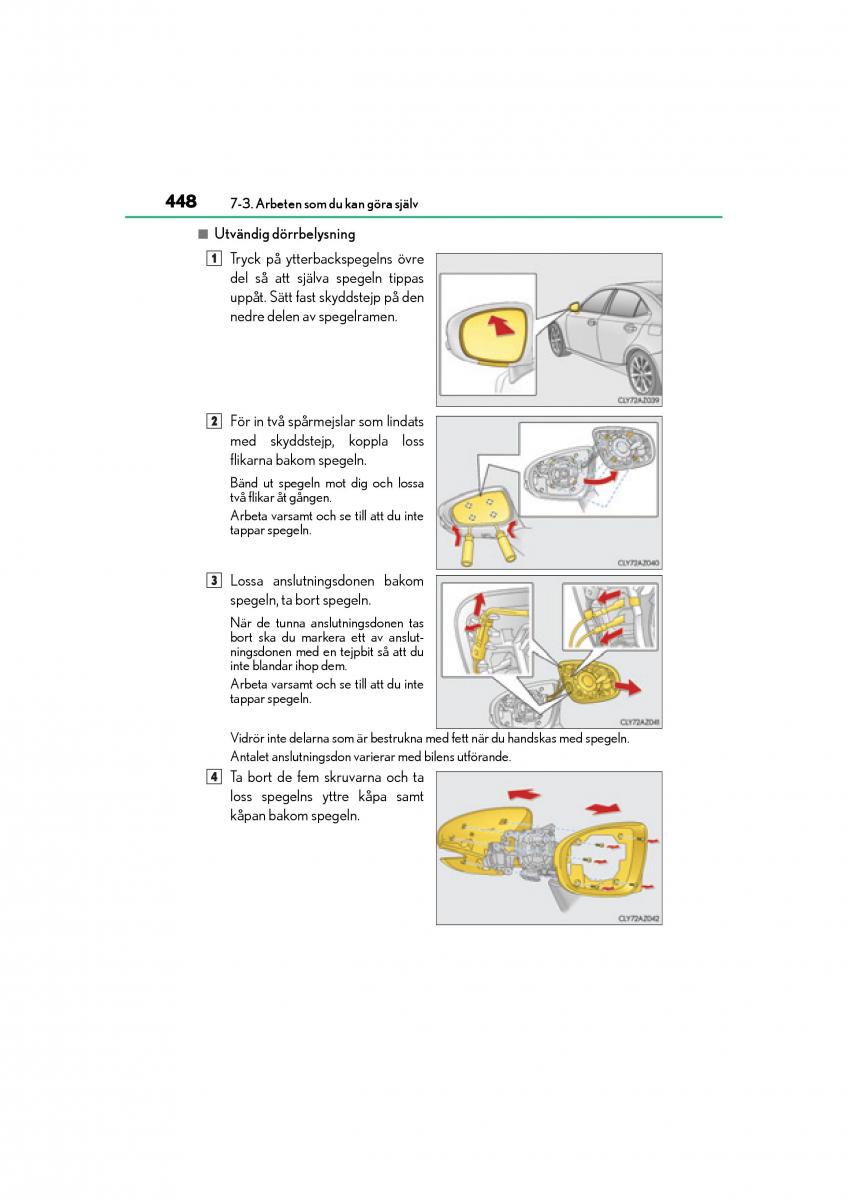 Lexus IS200t III 3 instruktionsbok / page 448