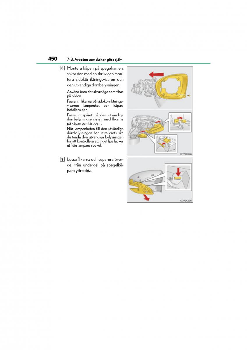 Lexus IS200t III 3 instruktionsbok / page 450