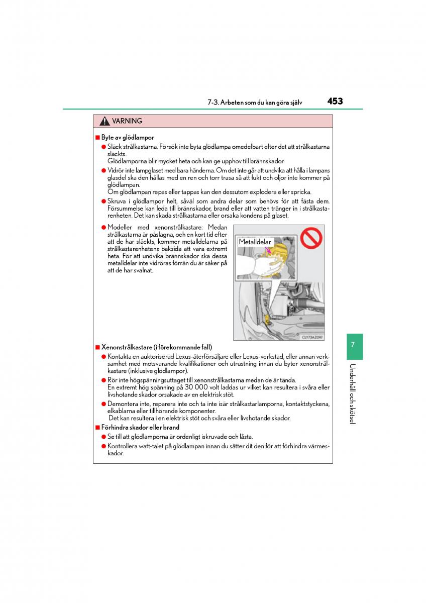 Lexus IS200t III 3 instruktionsbok / page 453