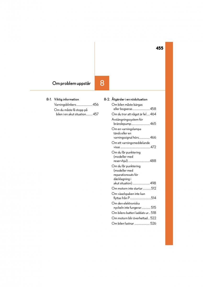 Lexus IS200t III 3 instruktionsbok / page 455