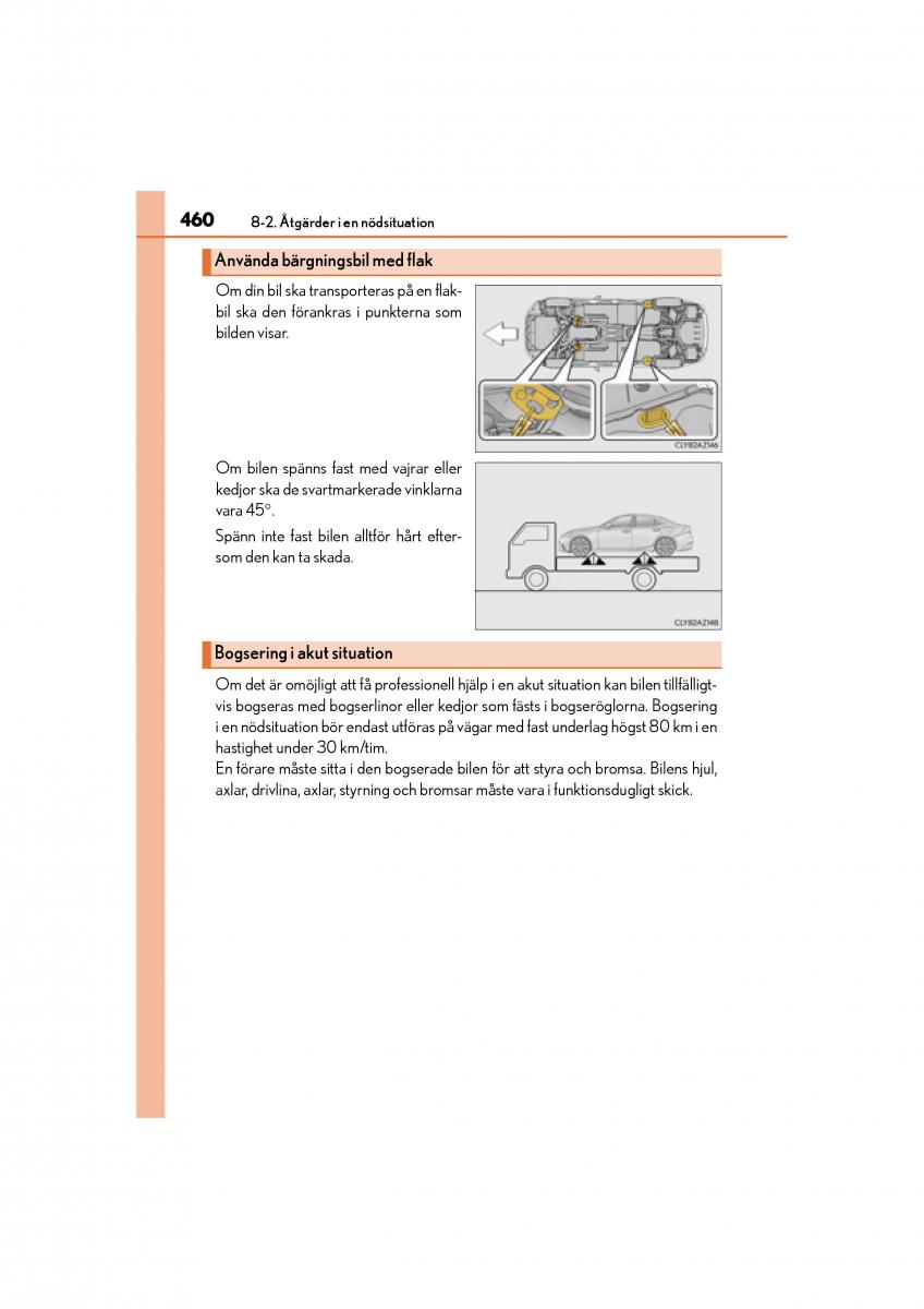 Lexus IS200t III 3 instruktionsbok / page 460