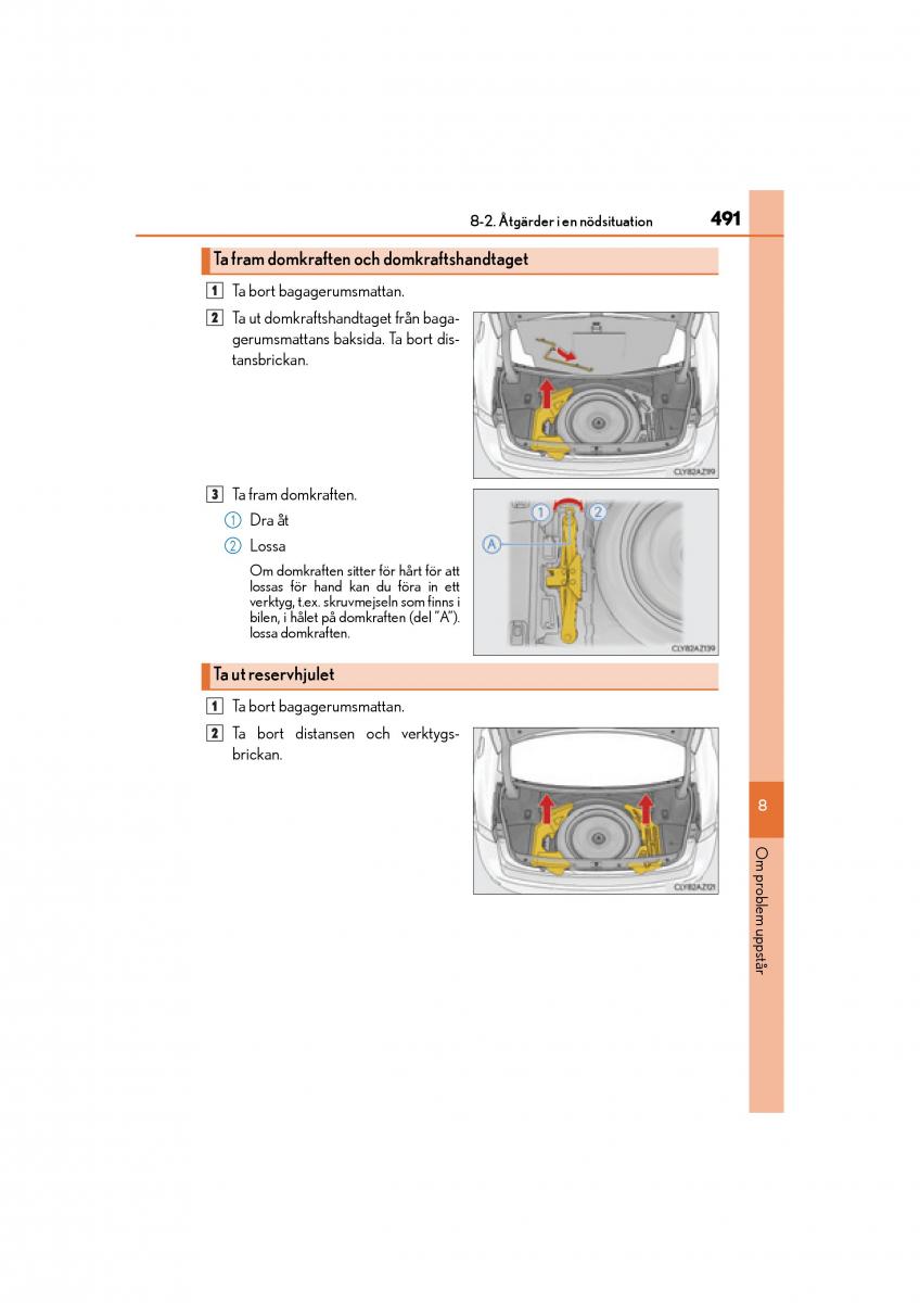 Lexus IS200t III 3 instruktionsbok / page 491