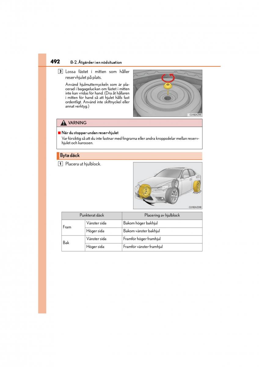 Lexus IS200t III 3 instruktionsbok / page 492