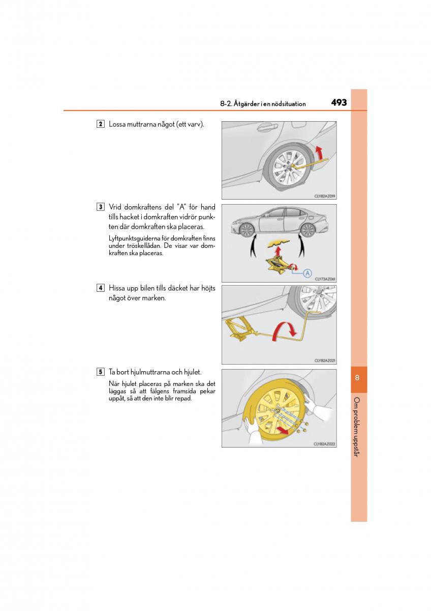 Lexus IS200t III 3 instruktionsbok / page 493