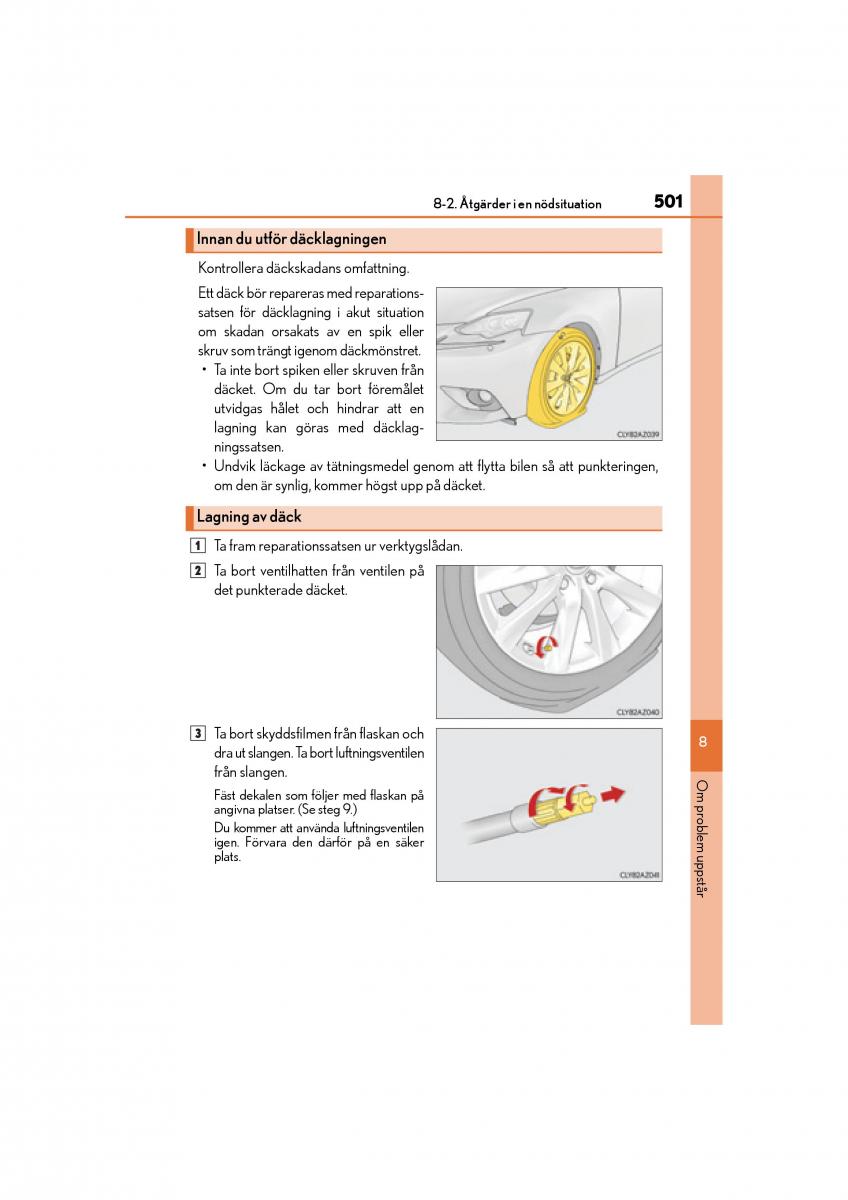 Lexus IS200t III 3 instruktionsbok / page 501