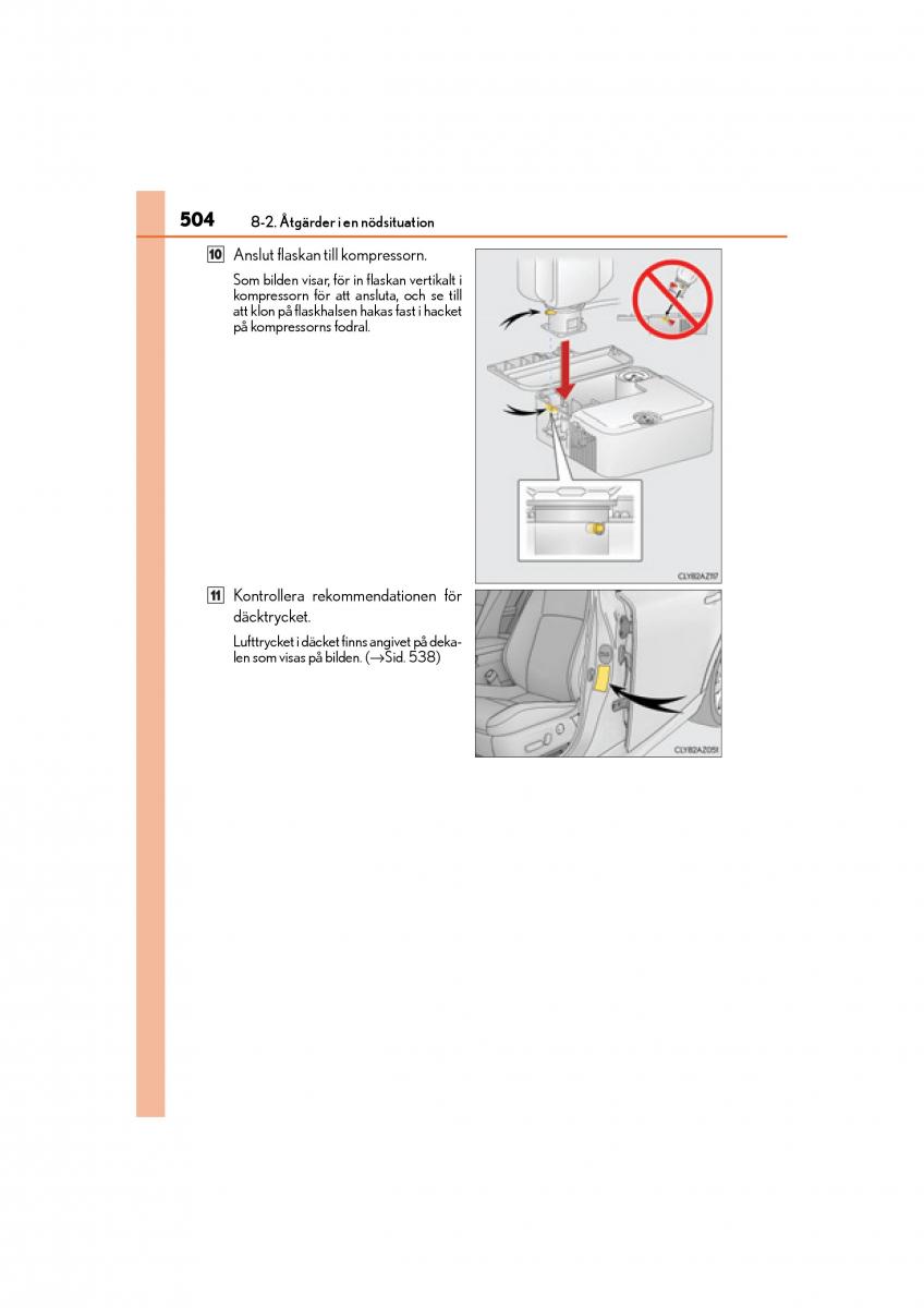 Lexus IS200t III 3 instruktionsbok / page 504