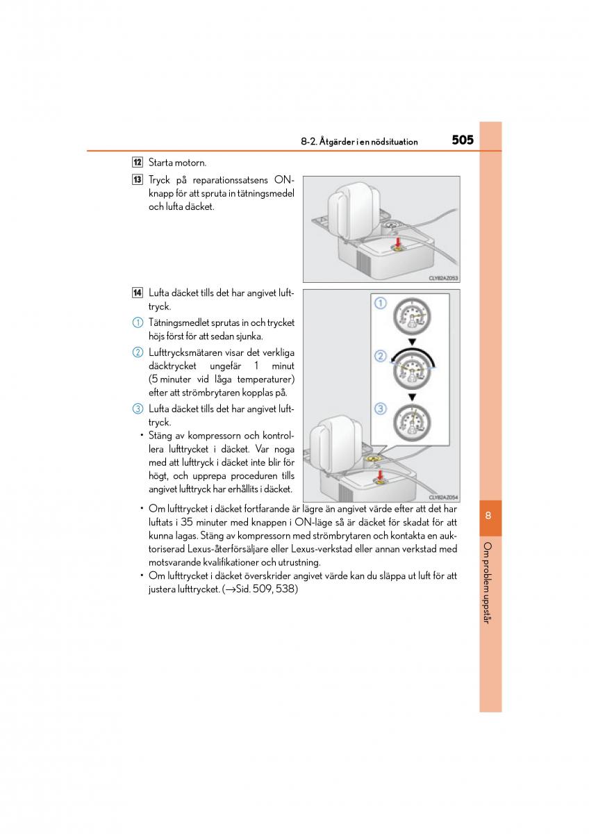 Lexus IS200t III 3 instruktionsbok / page 505