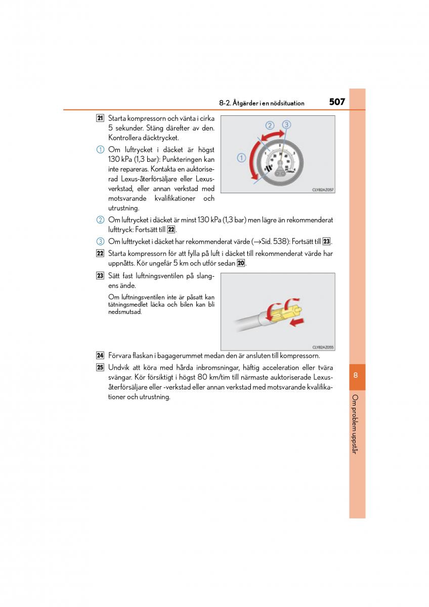 Lexus IS200t III 3 instruktionsbok / page 507